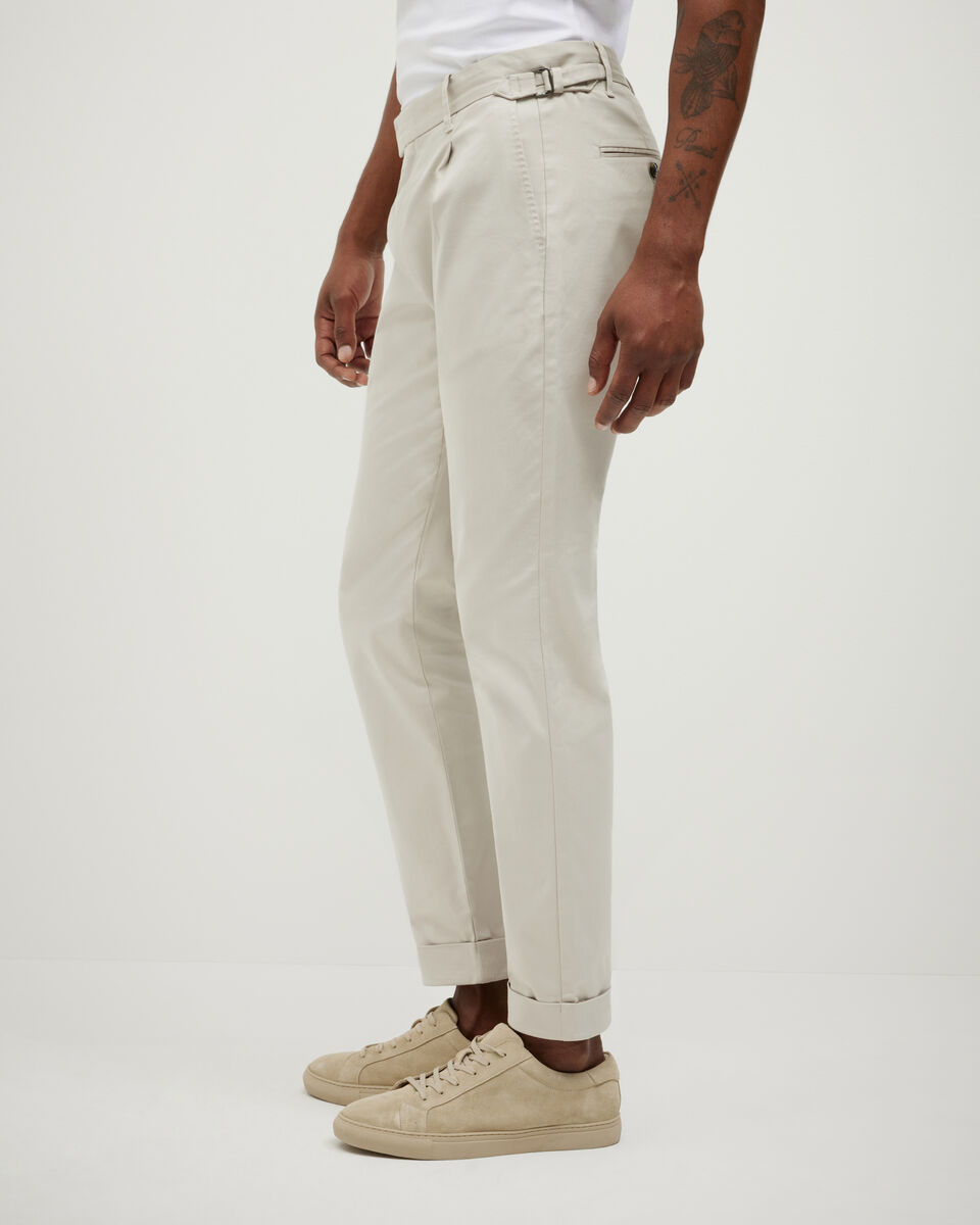 Pleated Chino, Bone, hi-res